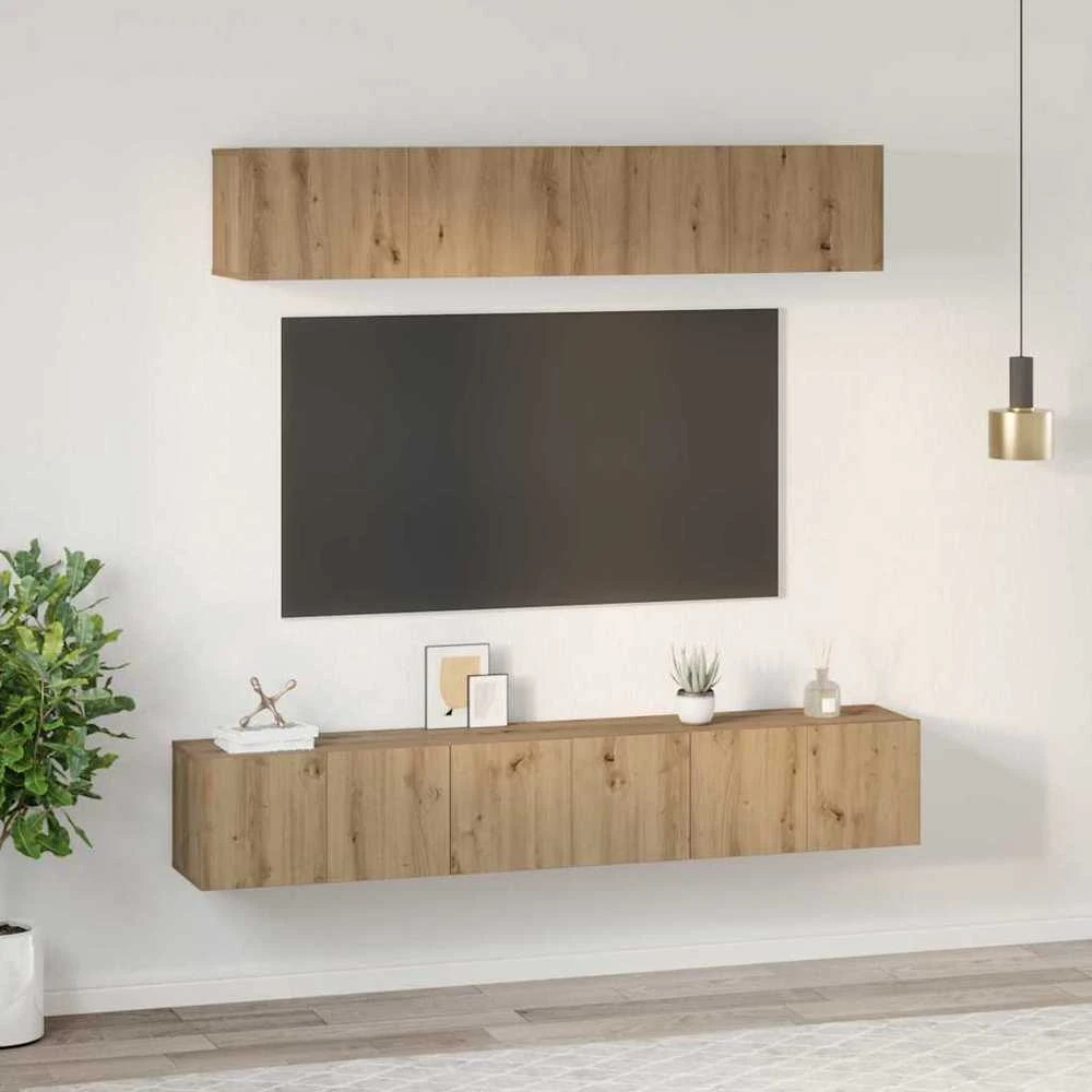 TV staliukas TV spintelių komplektas 5 vnt. Amatininkų ąžuolas