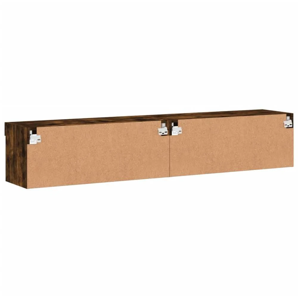 TV staliukas TV spintelės su LED, 2vnt., dūminio ąžuolo, 80x30x30cm
