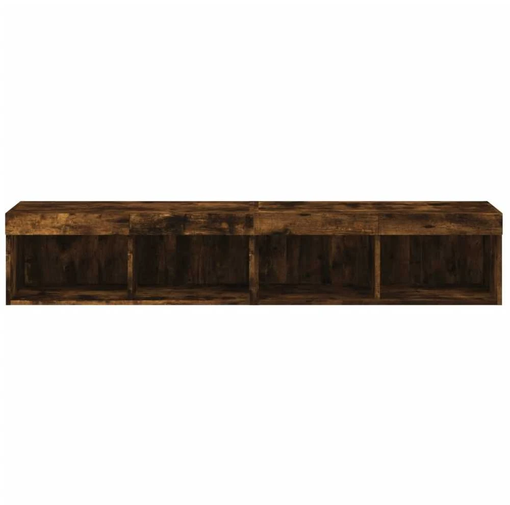 TV staliukas TV spintelės su LED, 2vnt., dūminio ąžuolo, 80x30x30cm