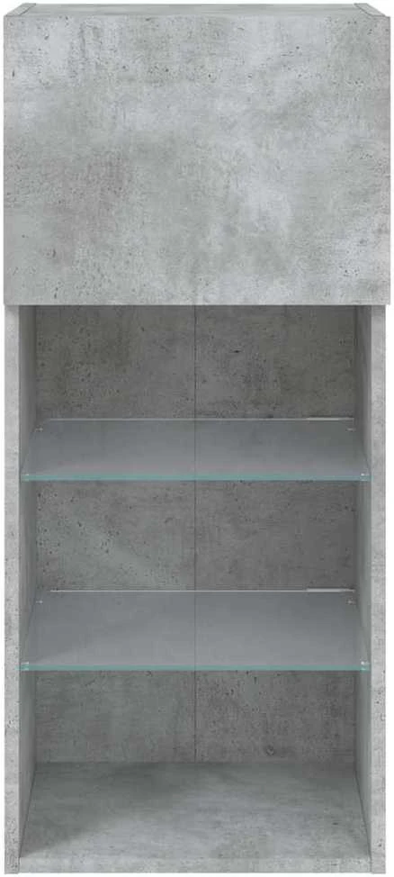 TV staliukas TV spintelės su LED lemputėmis, 2vnt., betono, 40,5x30x90cm