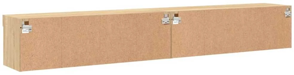 TV staliukas TV spintelės su LED lemputėmis, 2vnt., ąžuolo, 100x30x30cm