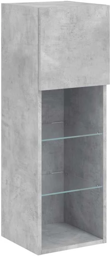 TV staliukas TV spintelės su LED lemputėmis, 2vnt., betono, 30,5x30x90cm