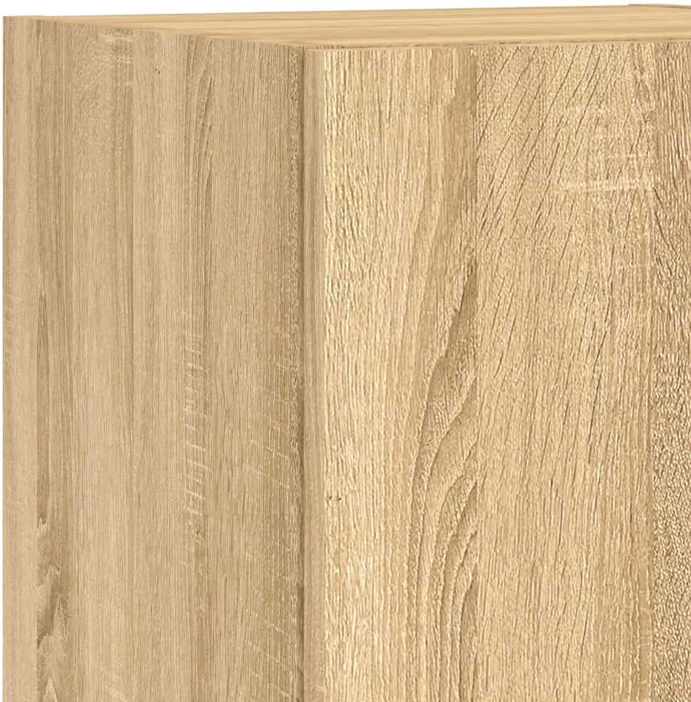 TV staliukas TV spintelės su LED lemputėmis, 2vnt., ąžuolo, 30,5x30x102cm