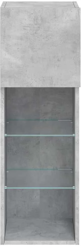 TV staliukas TV spintelės su LED lemputėmis, 2vnt., betono, 30,5x30x90cm