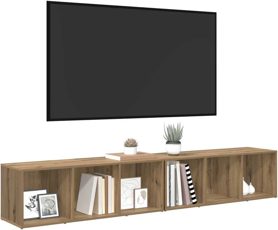 TV staliukas TV spintelių komplektas 2 vnt. Amatininkų ąžuolas
