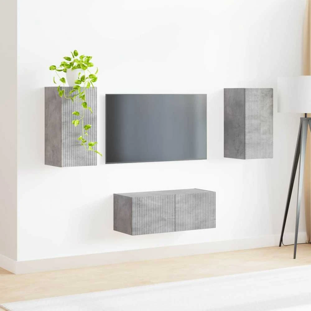 TV staliukas TV spintelių komplektas 2 vnt. Betono pilka Apdirbta mediena