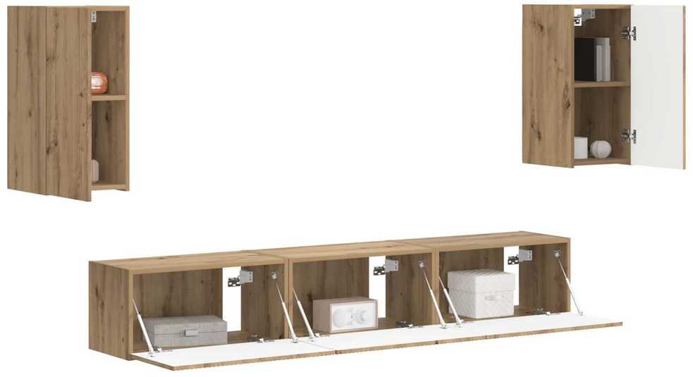 TV staliukas TV spintelių komplektas 5 vnt. Amatininkų ąžuolas