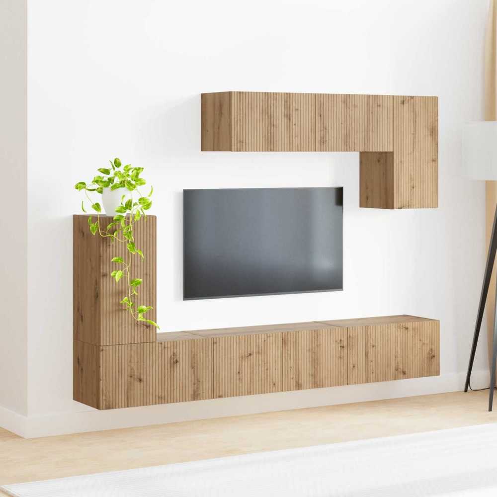 TV staliukas TV spintelių komplektas 5 vnt. Amatininkų ąžuolas