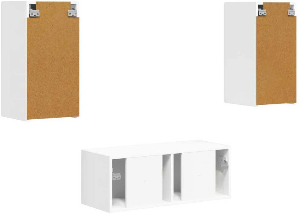 TV staliukas TV spintelių komplektas 6 pcs Balta Apdirbta mediena