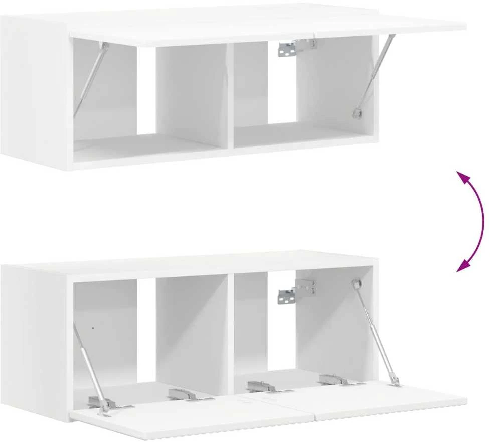TV staliukas TV spintelių komplektas 6 pcs Balta Apdirbta mediena