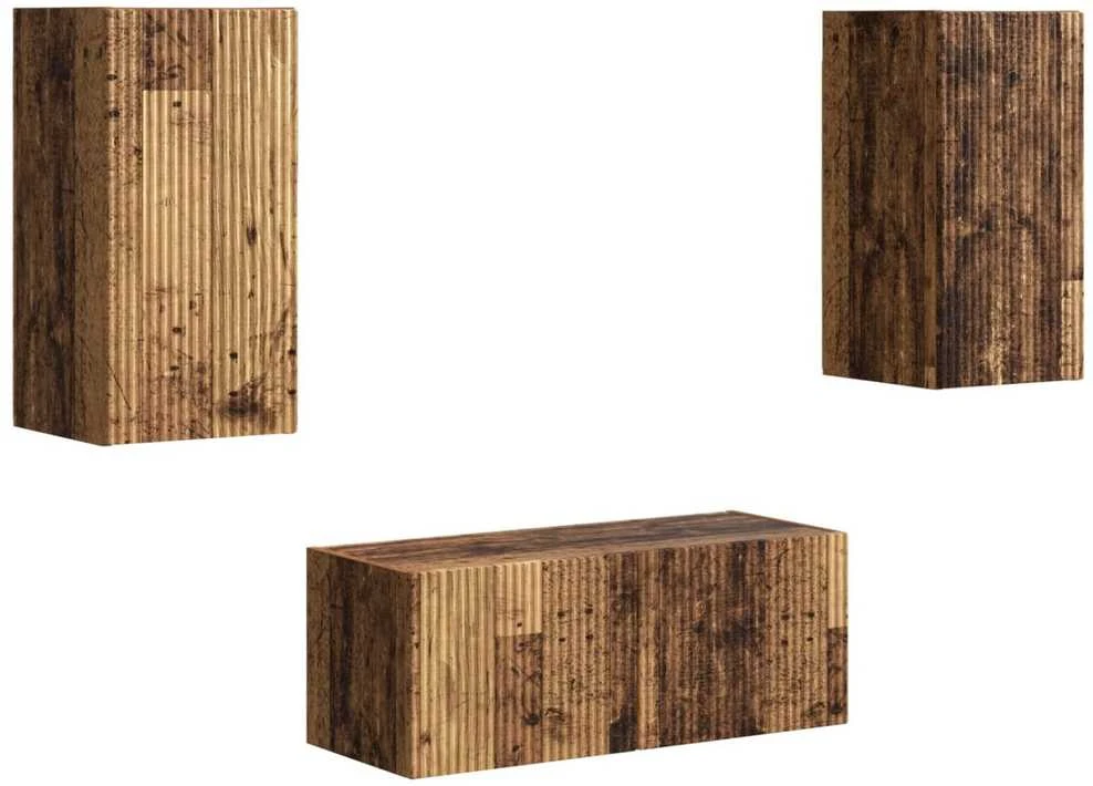TV staliukas TV spintelių komplektas 6 vnt. Senas medis Apdirbta mediena