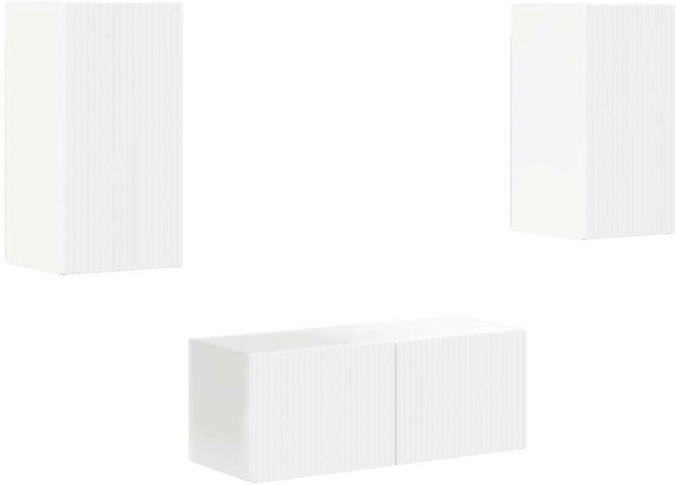 TV staliukas TV spintelių komplektas 6 pcs Balta Apdirbta mediena