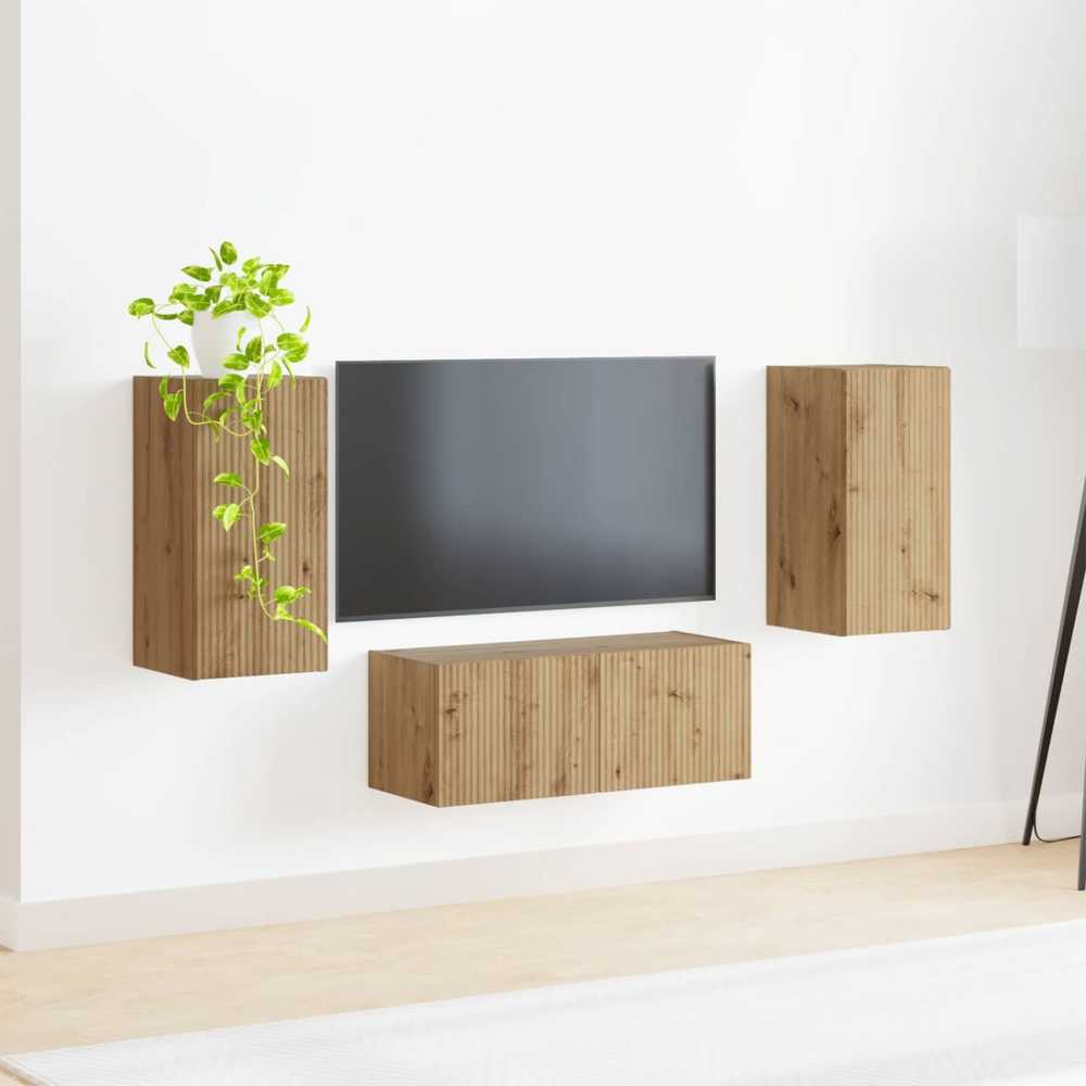 TV staliukas TV spintelių komplektas 6 vnt. Amatininkų ąžuolas