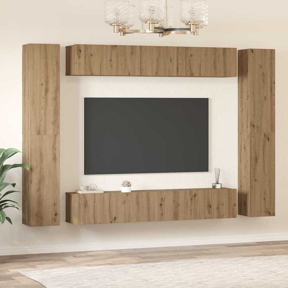 TV staliukas TV spintelių komplektas 10 vnt. Amatininkų ąžuolas