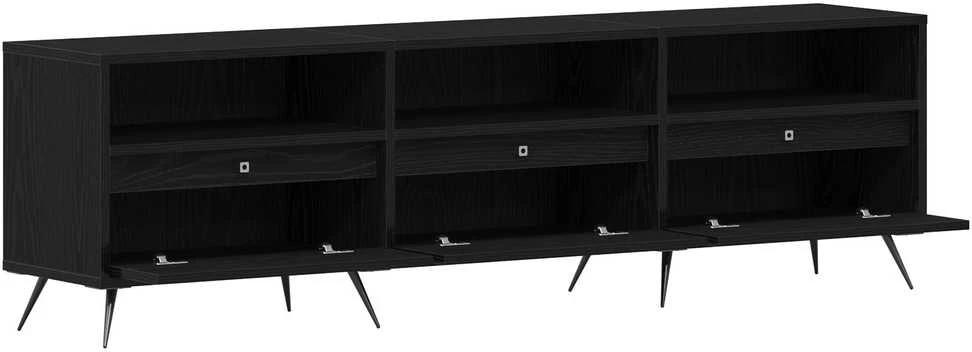 TV staliukas Televizoriaus spintelė 150 x 30 x 44,5 cm juoda ąžuolo