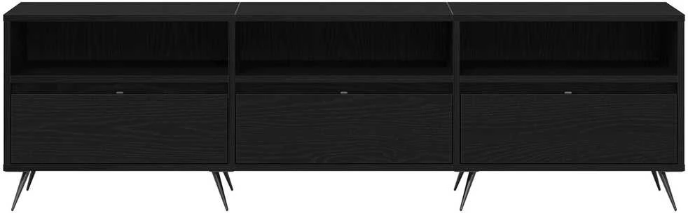 TV staliukas Televizoriaus spintelė 150 x 30 x 44,5 cm juoda ąžuolo