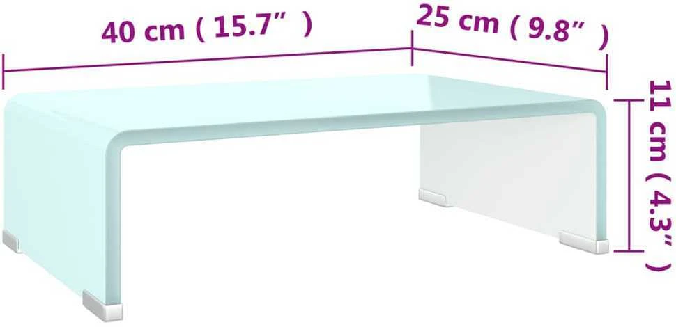 TV stovas/monitoriaus pakyla, žalias, 40x25x11cm, stiklas