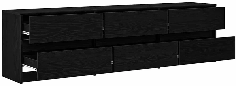 TV staliukas TV vienetai 180 x 34 x 50 cm Juodas ąžuolas Apdirbta mediena