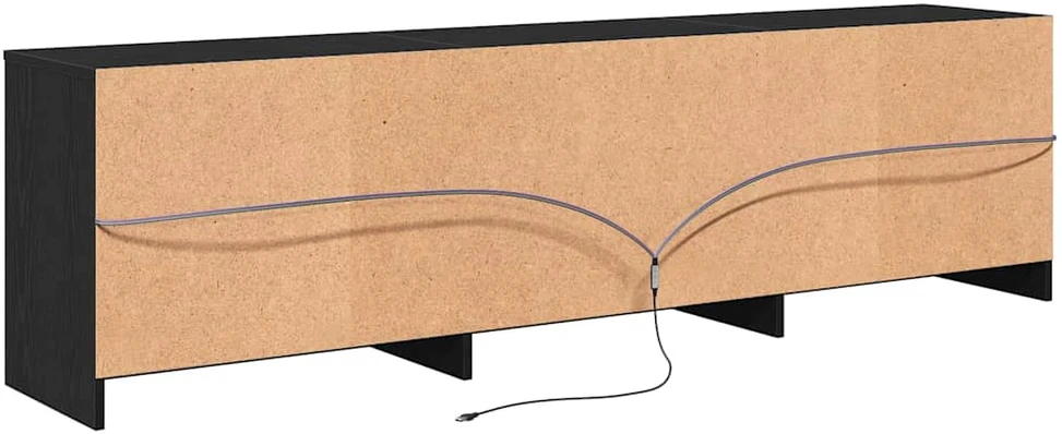 TV staliukas TV vienetai 180 x 34 x 50 cm Juodas ąžuolas Apdirbta mediena