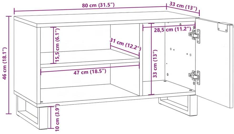 TV vienetai 80 x 33 x 46 cm Balta Apdirbta mediena
