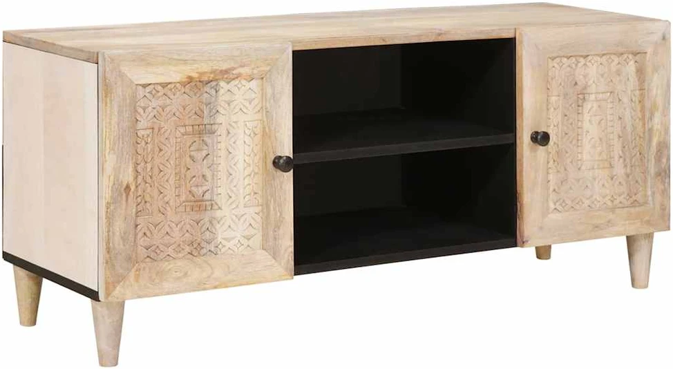 TV vienetai su lentyna Balta 105 x 33 x 46 cm Apdirbta mediena
