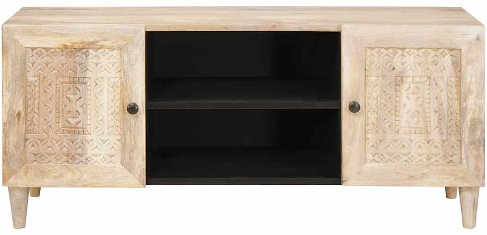 TV vienetai su lentyna Balta 105 x 33 x 46 cm Apdirbta mediena