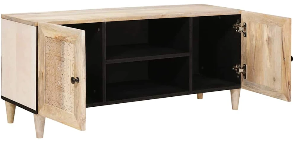 TV vienetai su lentyna Balta 105 x 33 x 46 cm Apdirbta mediena