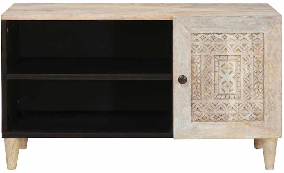 TV vienetai su lentyna Balta 80 x 33 x 46 cm Apdirbta mediena