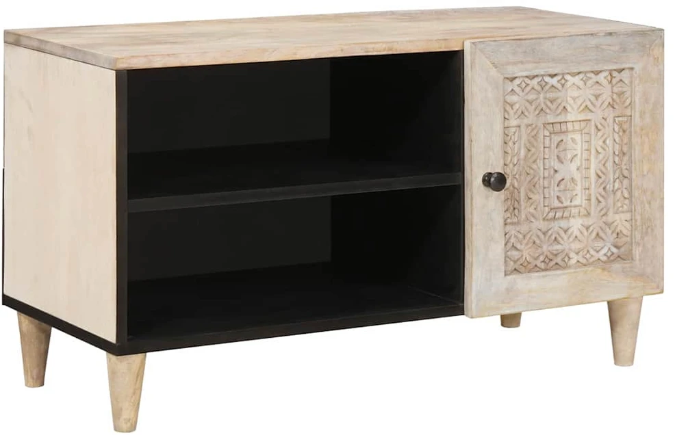 TV vienetai su lentyna Balta 80 x 33 x 46 cm Apdirbta mediena