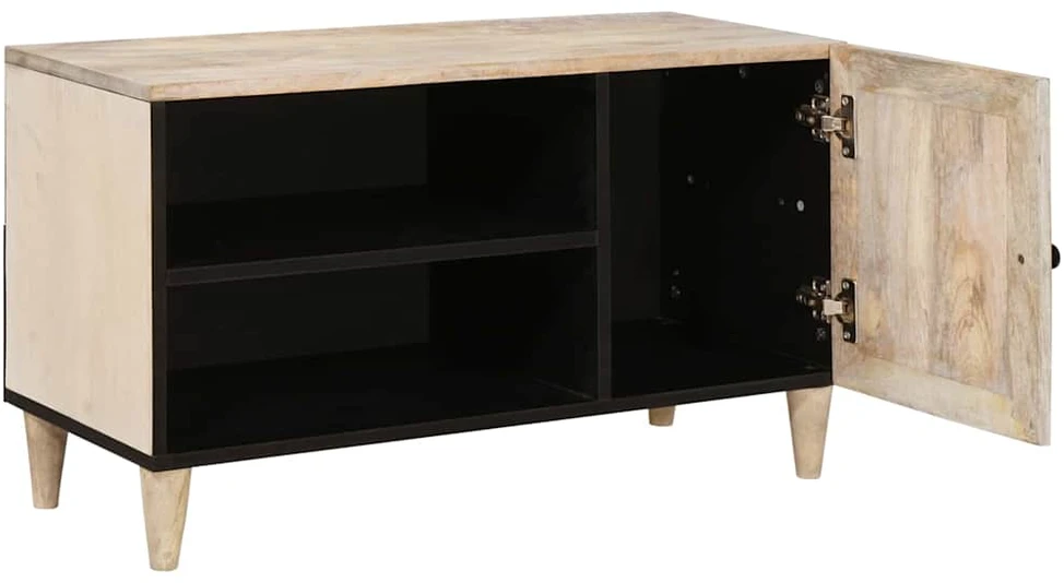 TV vienetai su lentyna Balta 80 x 33 x 46 cm Apdirbta mediena