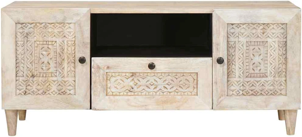 TV vienetai su stalčių Balta 105 x 33 x 46 cm Apdirbta mediena