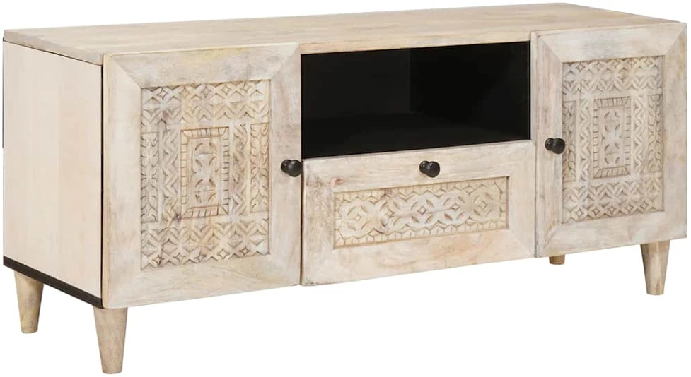TV vienetai su stalčių Balta 105 x 33 x 46 cm Apdirbta mediena