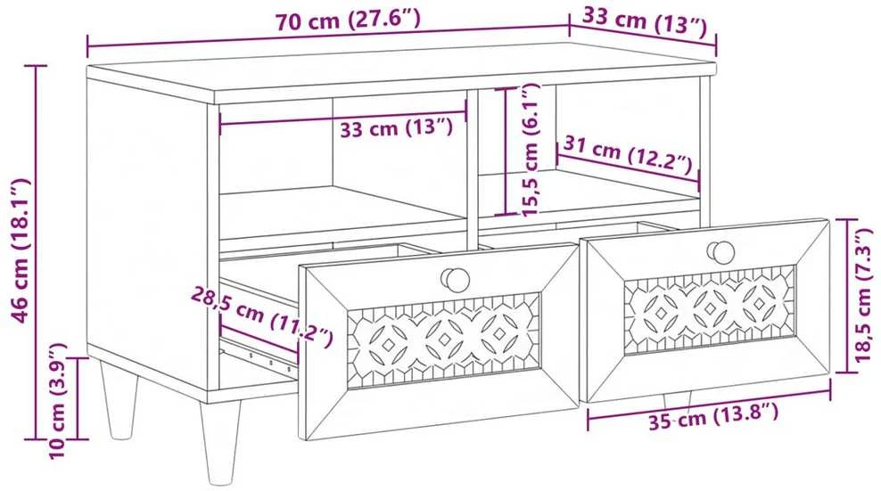 TV vienetai Balta 70 x 33 x 46 cm Apdirbta mediena