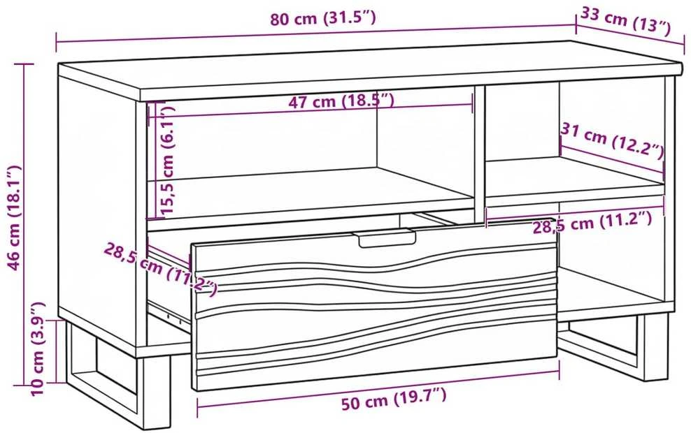 TV staliukas TV vienetai 80 x 33 x 46 cm graikinis riešutmedis