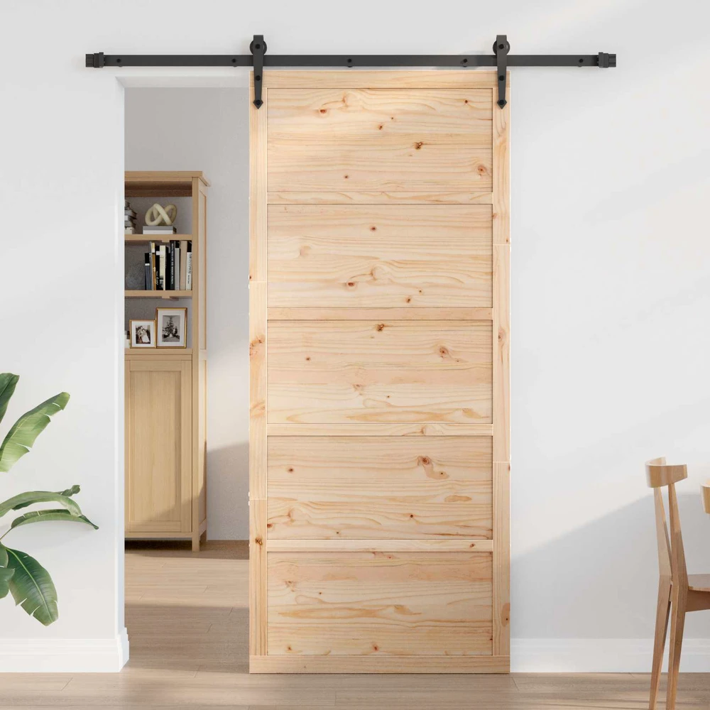 Tvarto durys 100 x 2,5 x 208 cm Pušies medienos masyvas