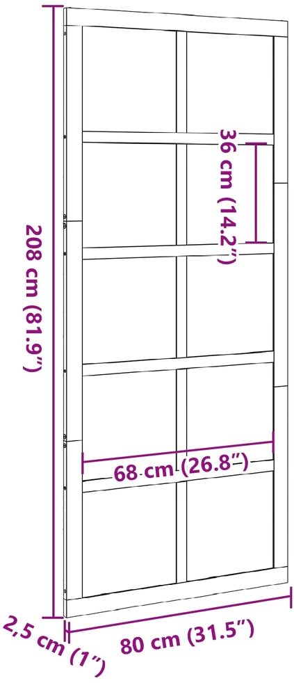 Tvarto durys 80 x 2,5 x 208 cm Pušies medienos masyvas
