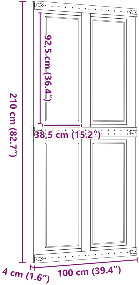 Tvarto durys CORONA 100 x 210 cm Pušies medienos masyvas