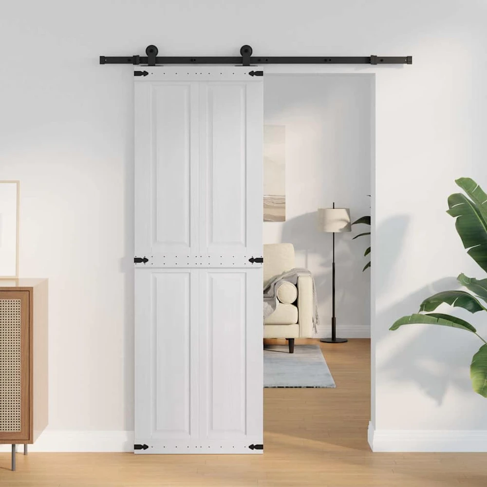 Tvarto durys CORONA 70 x 210 cm Pušies medienos masyvas Balta