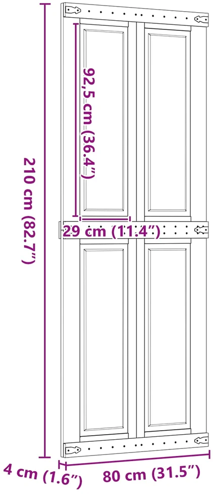Tvarto durys CORONA 80 x 210 cm Pušies medienos masyvas