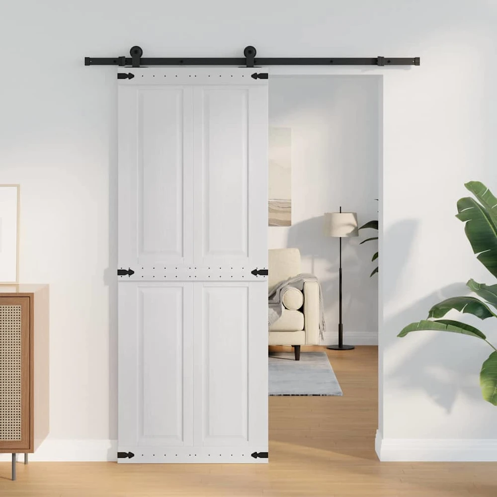 Tvarto durys CORONA 80 x 210 cm Pušies medienos masyvas Balta