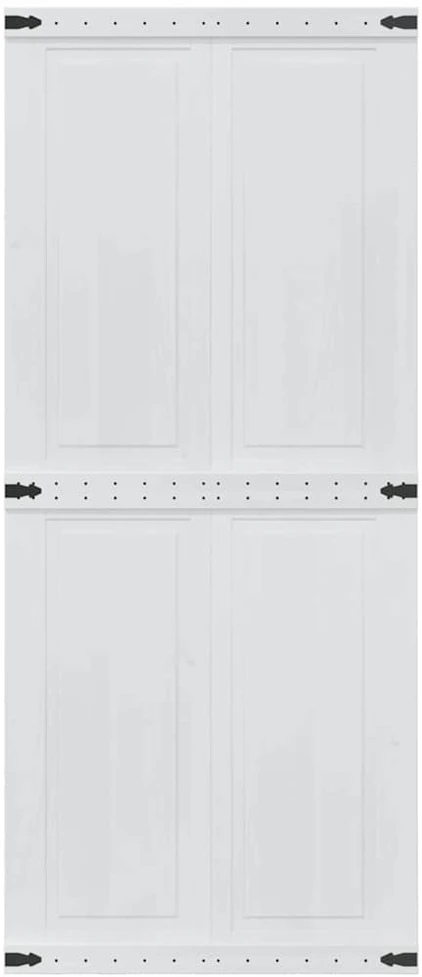 Tvarto durys CORONA 90 x 210 cm Pušies medienos masyvas Balta