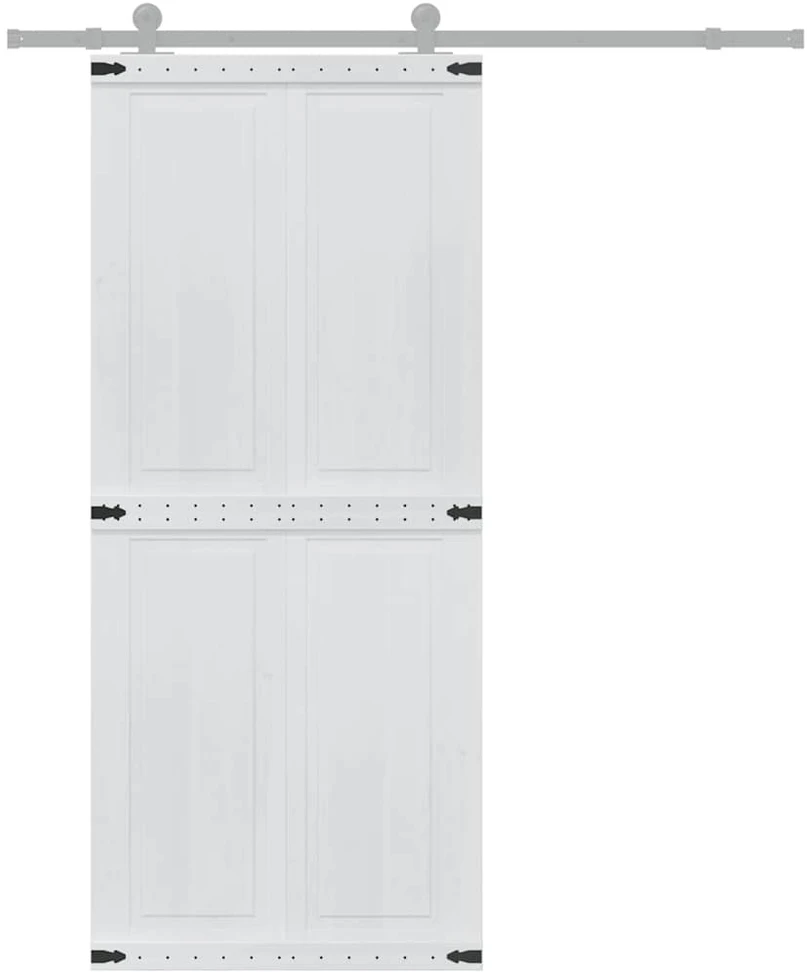 Tvarto durys CORONA 90 x 210 cm Pušies medienos masyvas Balta