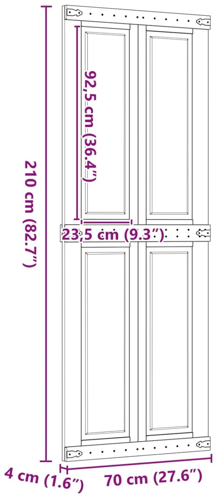 Tvarto durys CORONA 70 x 210 cm Pušies medienos masyvas