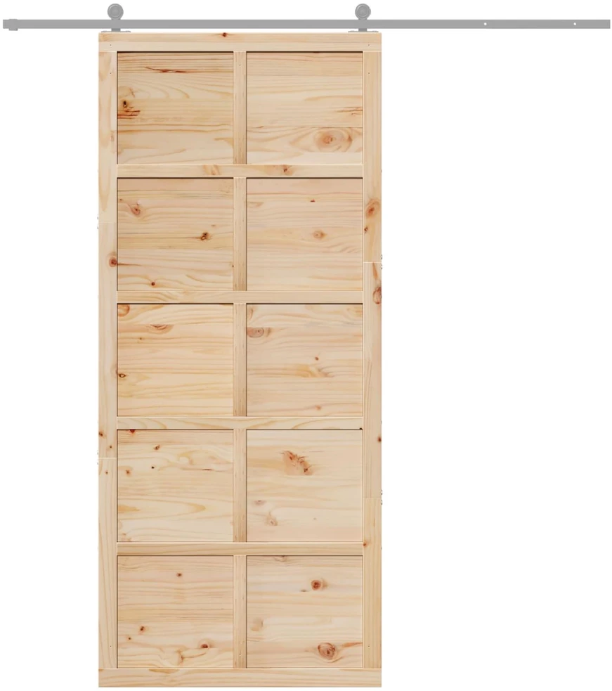 Tvarto durys 80 x 2,5 x 208 cm Pušies medienos masyvas Natūrali