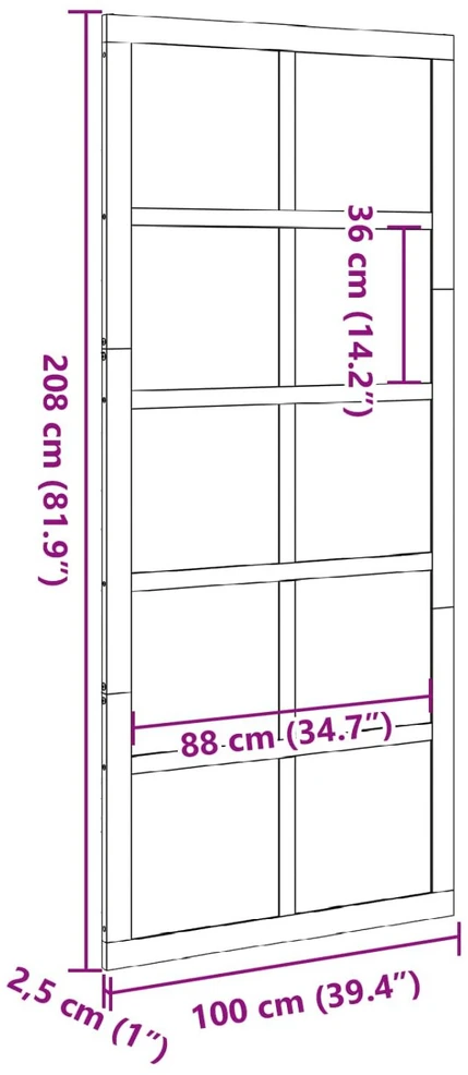 Tvarto durys 100 x 2,5 x 208 cm Pušies medienos masyvas