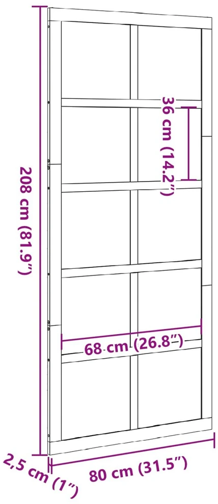 Tvarto durys 80 x 2,5 x 208 cm Pušies medienos masyvas