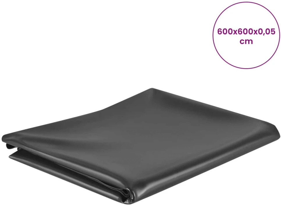 Tvenkinio Pamušalas 6 x 6 m PVC 0,5 mm Juoda