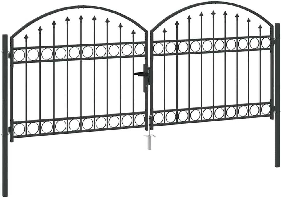 Tvora vartai ASSEN 301 x 175,5 cm Plienas Pilka Užrakintas