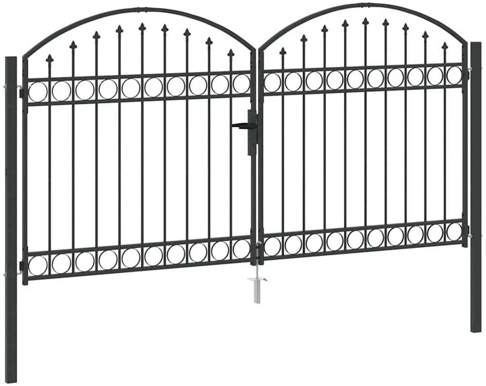 Tvora vartai ASSEN 301 x 200 cm Plienas Pilka Užrakintas