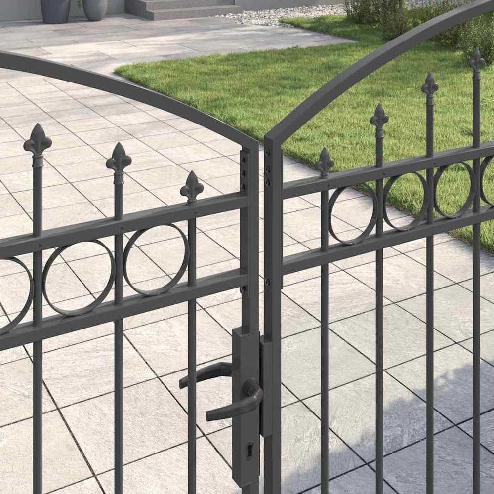 Tvora vartai ASSEN 401 x 224,5 cm Plienas Pilka Užrakintas